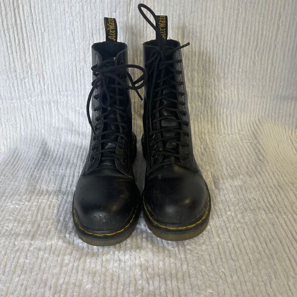 Doc Martin Black 1460 AirWair 1460 Nappa Leather Lace Up Boots Size 6 - Picture 1 of 8